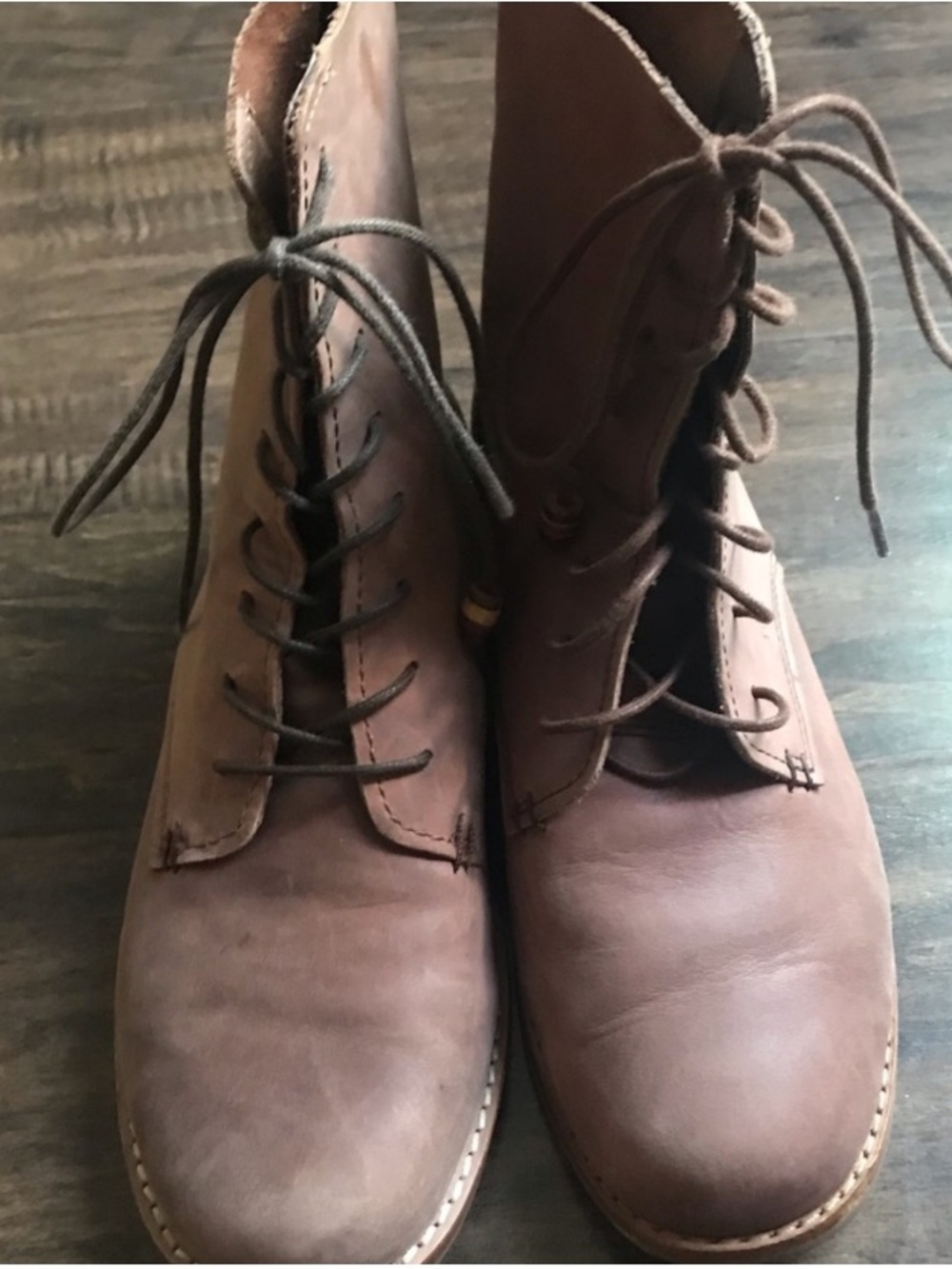 OluKai ‘O Laila Nubuck Leather Foldable Lace-Up Combat Moto Boots in Java